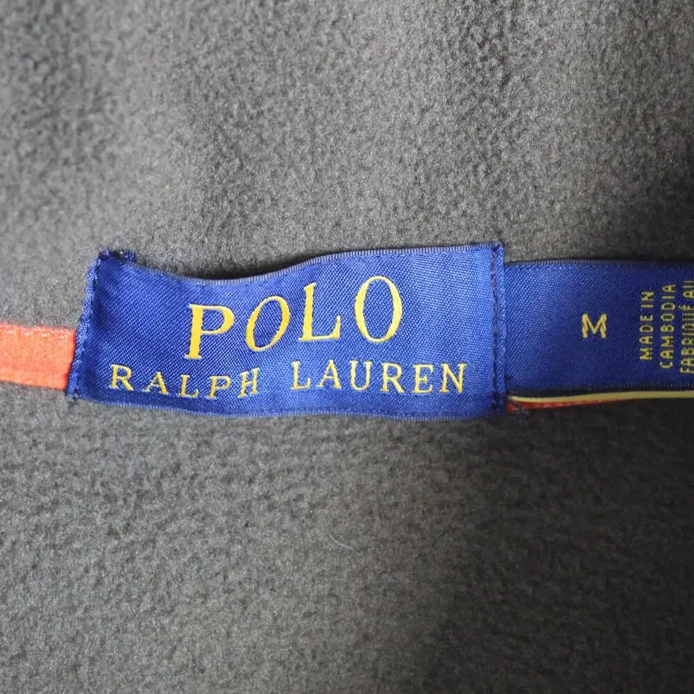 Polo Ralph Lauren Fleece Sweatshirt Mens Medium Green Black Outdoor Preppy